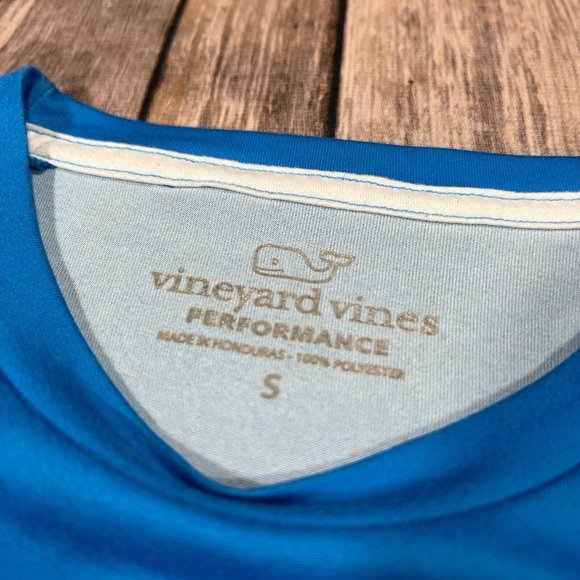 Vineyard Vines Performance Stretch Crew Neck Short Sleeve Shirt Small Blue Mens - Picture 4 of 7